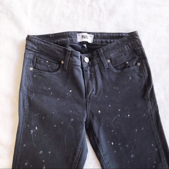 PAIGE Gray Verdugo Ankle Jeans with Splatter Design - Picture 8 of 11